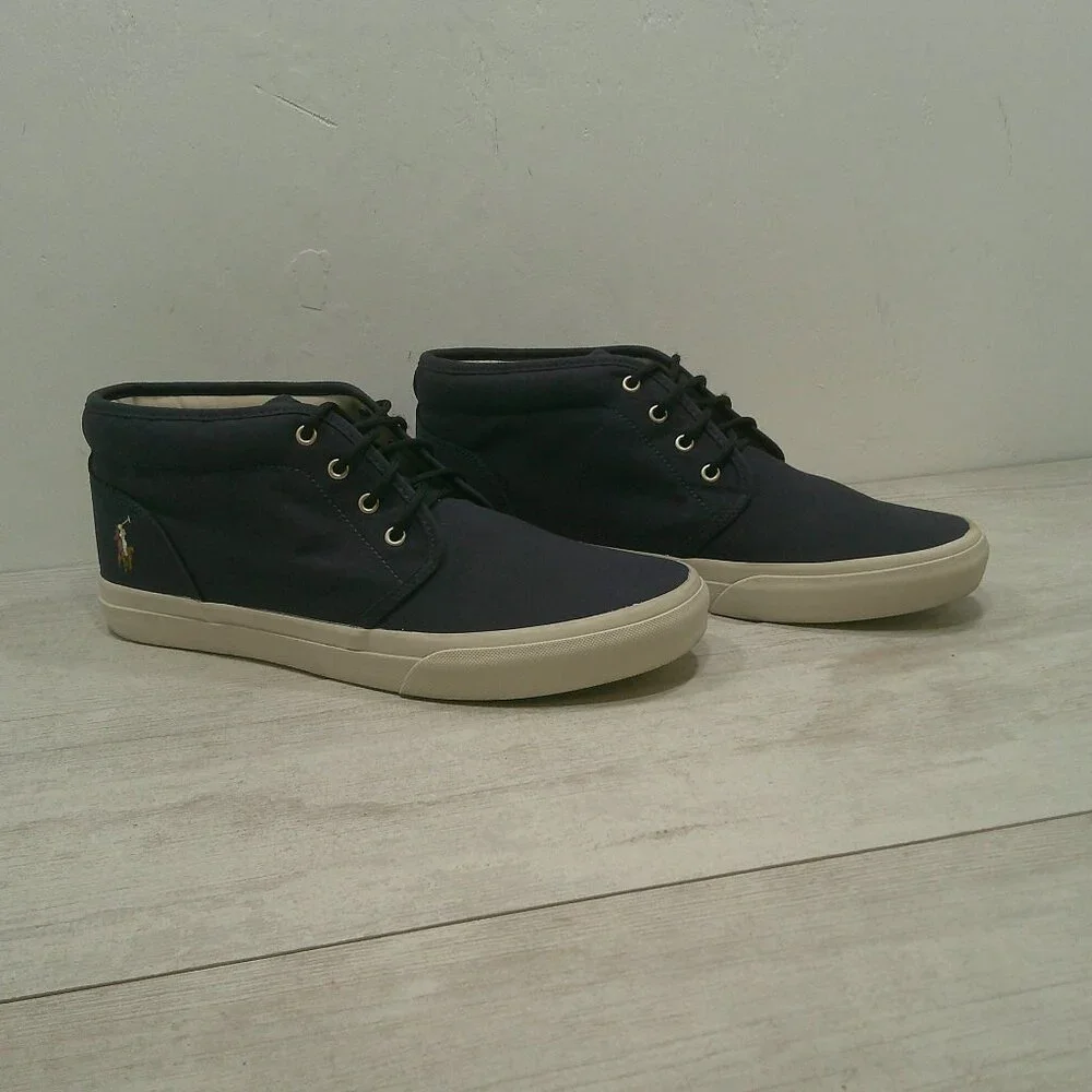 Polo Ralph Lauren Men's Keaton Chukka Sneakers True Navy Blue Canvas Size 11.5